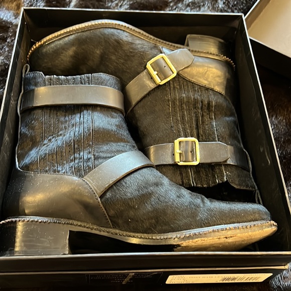 HP🎉🥰 Rachel Zoe calf hair biker boots. Real leather / hair. Gently worn. Sz 8. - Picture 5 of 14